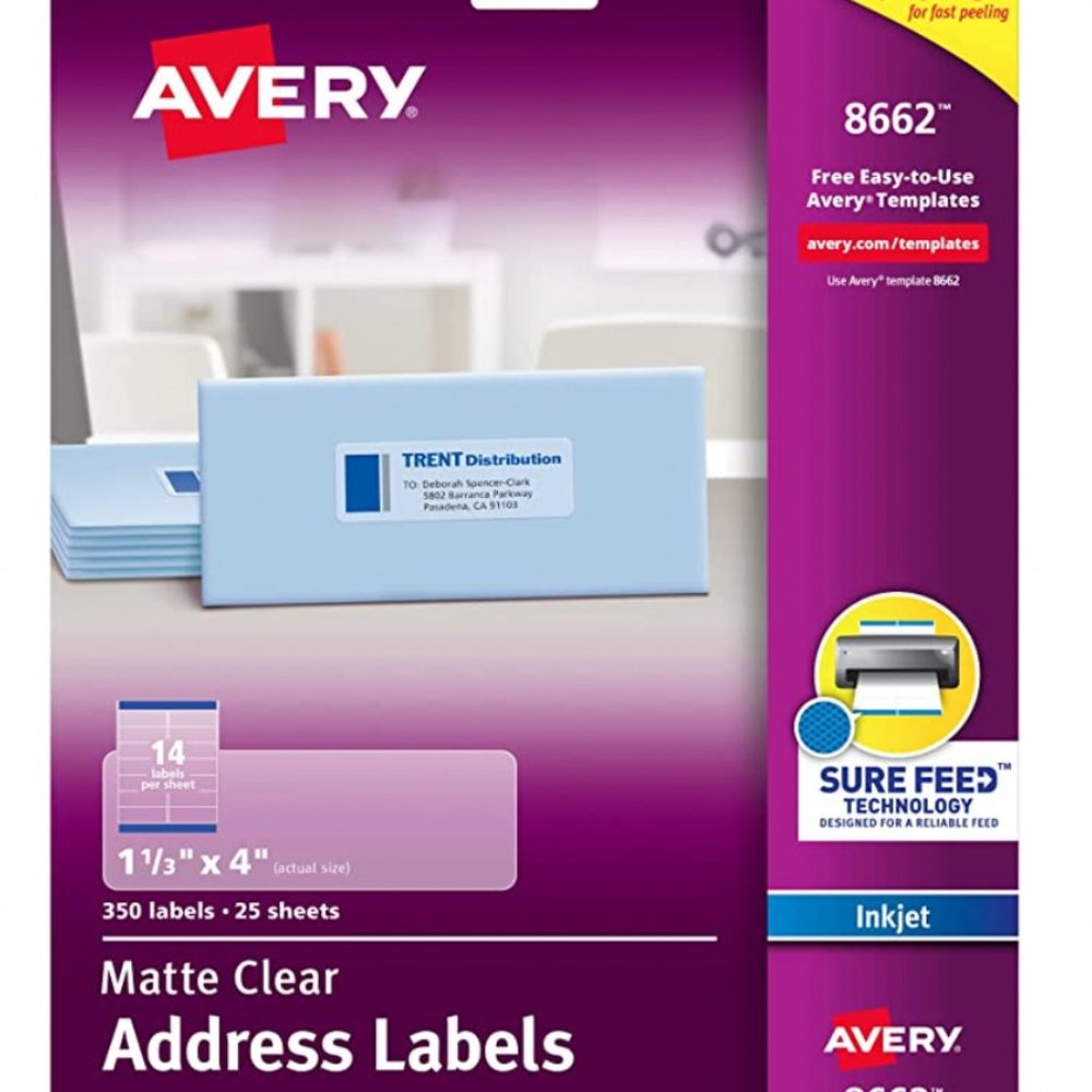 Avery Clear Addressing Labels - Set of 2 - BNIB